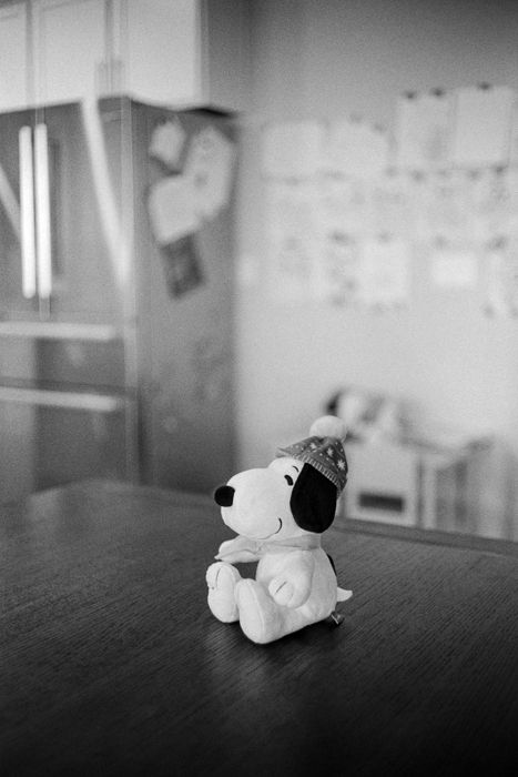 Snoopy on the kitchen table